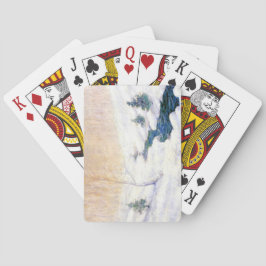 雪に覆われた冬の風景の中を流れる（クリスマスアート） トランプ