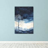 雪に覆われた冬の風景キャンバスアート キャンバスプリント (インサイチュ (ウッドフロア))