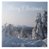 雪に覆われた冬の風景クリスマス タイル (正面)