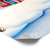 雪に覆われた冬の風景画のポスター ポスター (角)