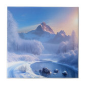 雪に覆われた冬の風景 タイル (正面)