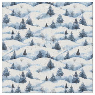 雪に覆われた冬の風景 ファブリック