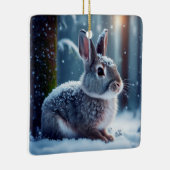雪に覆われた可愛いウサギ森林セラミックオーナム セラミックオーナメント (右)