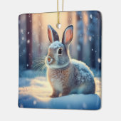 雪に覆われた可愛いウサギ森林セラミックオーナム セラミックオーナメント (左)