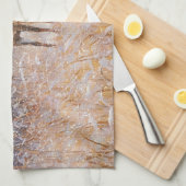 雪に覆われた大きな鹿のおしぼり キッチンタオル (四つ折り)