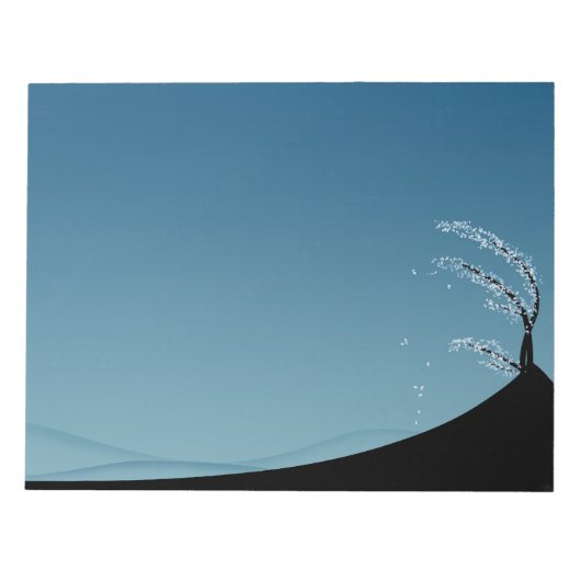 雪に覆われた季節の風景 ノートパッド (正面)