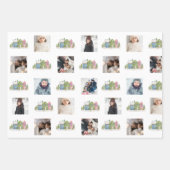 雪に覆われた家とコラージュ ラッピングペーパーシート (正面3)