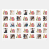 雪に覆われた家とコラージュ ラッピングペーパーシート (正面2)