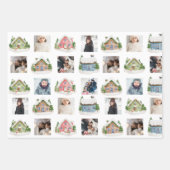 雪に覆われた家とコラージュ ラッピングペーパーシート (正面)