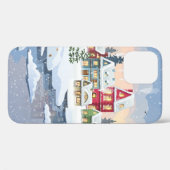 雪に覆われた家のある冬のクリスマスの風景 Case-Mate iPhoneケース (裏面 (横))