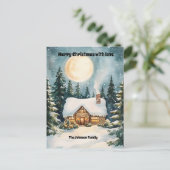 雪に覆われた居心地の良いクリスマスコテージ シーズンポストカード (スタンド正面)