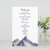 雪に覆われた山々の結婚式プログラム (スタンド正面)