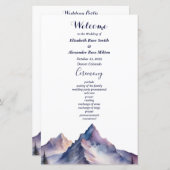 雪に覆われた山々の結婚式プログラム (正面/裏面)