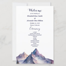 雪に覆われた山々の結婚式プログラム