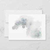 雪に覆われた山と松の木の結婚式の出欠確認 出欠カード (裏面)