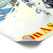 雪に覆われた山の上の高み ポスター (角)