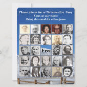 雪に覆われた山の写真と家族のビンゴカード (裏面)