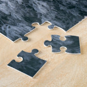 雪に覆われた山の木冬の自然屋外 ジグソーパズル (側面)