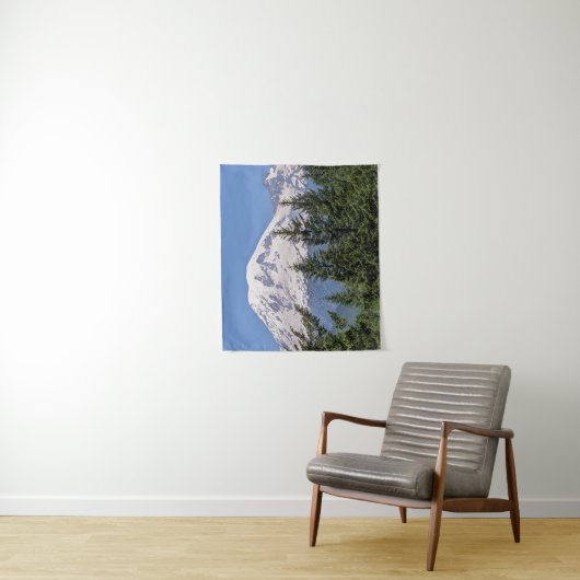 雪に覆われた山レイニアーランドスケープ タペストリー (インサイチュ)