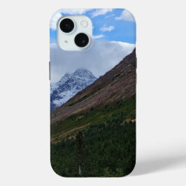 雪に覆われた山間の谷の自然の風景 iPhone 15ケース