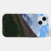 雪に覆われた山間の谷の自然の風景 Case-Mate iPhoneケース (裏面 (横))