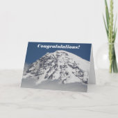雪に覆われた山頂の写真おめでとう カード (正面)