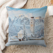 雪に覆われた教会 クッション (ブランケット)