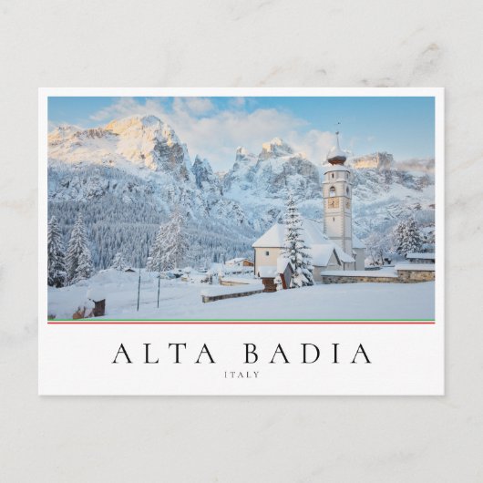 雪に覆われた教会 ポストカード (正面)