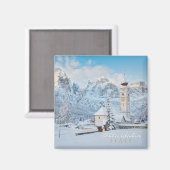 雪に覆われた教会 マグネット (正面/裏面)