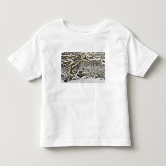 雪に覆われた日本かもじ トドラーTシャツ (正面)
