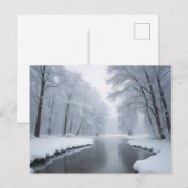 雪に覆われた木々で穏やかな冬の風景 ポストカード (正面/裏面)
