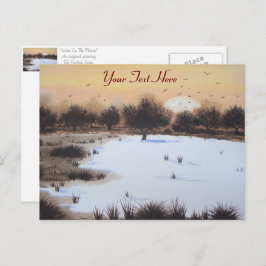 雪に覆われた木々によるクリスマスの雪景色 シーズンポストカード