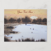 雪に覆われた木々によるクリスマスの雪景色 シーズンポストカード (正面)