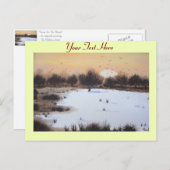 雪に覆われた木々によるクリスマスの雪景色 シーズンポストカード (正面/裏面)