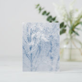 雪に覆われた木々の冬の写真 ポストカード (スタンド正面)