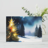 雪に覆われた木々の冬絵を描の風景 シーズンカード (スタンド正面)