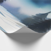 雪に覆われた木々の冬絵を描の風景 ラッピングペーパー (角)