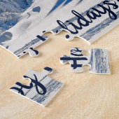 雪に覆われた木々の冬 ジグソーパズル (側面)