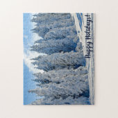 雪に覆われた木々の冬 ジグソーパズル (縦)