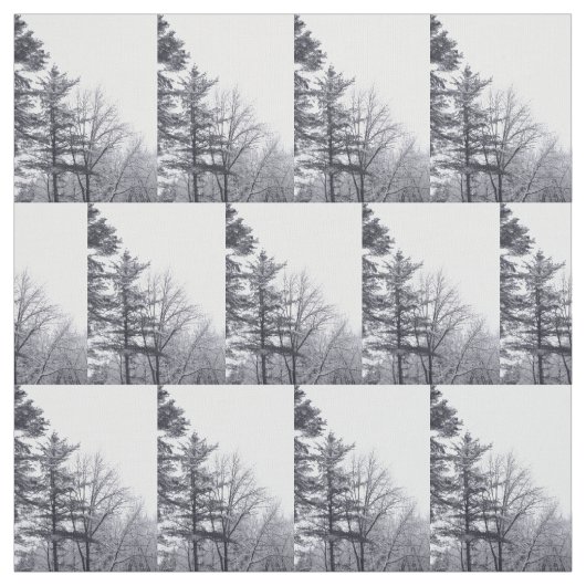 雪に覆われた木々冬の写真生地 ファブリック (見本)