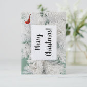 雪に覆われた木のカスタムクリスマスカード サンキューカード (スタンド正面)