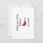 雪に覆われた木のカスタムクリスマスカード サンキューカード (裏面)