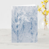 雪に覆われた木の冬の自然写真 カード (黄色い花)