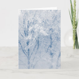 雪に覆われた木の冬の自然写真 カード