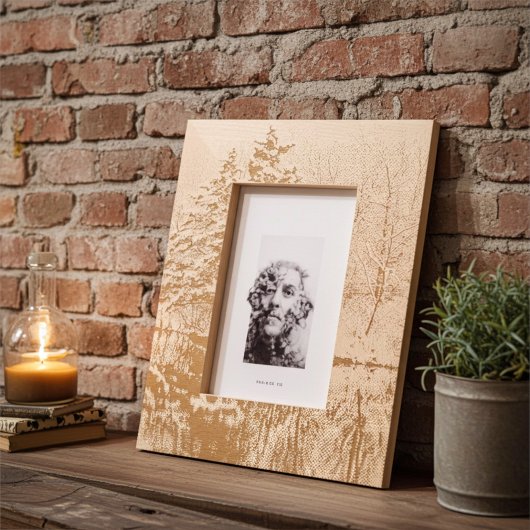 雪に覆われた木の冬ワンダーランド写真フレーム レーザー彫刻フレーム