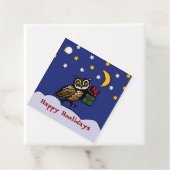 雪に覆われた木の切りフクロウ冬の休日 フェイバータグ (インサイチュ)