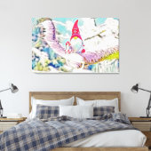 雪に覆われた木の格言のヴィンテージスケッチ キャンバスプリント (インサイチュ (寝室))