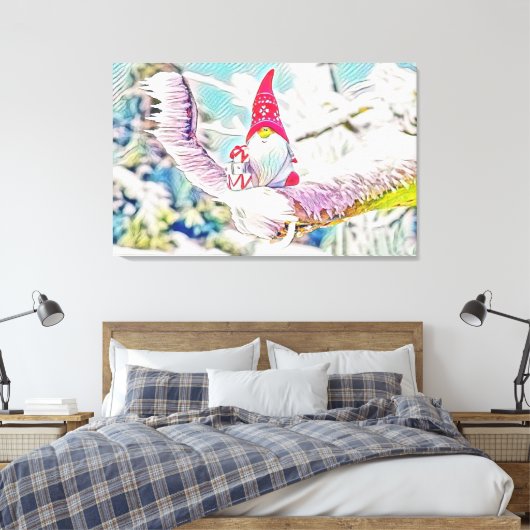 雪に覆われた木の格言のヴィンテージスケッチ キャンバスプリント (インサイチュ (寝室))