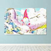 雪に覆われた木の格言のヴィンテージスケッチ キャンバスプリント (インサイチュ (ウッドフロア))