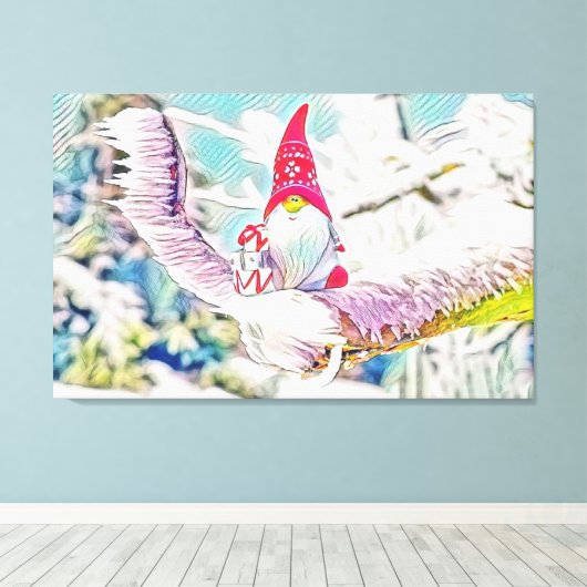 雪に覆われた木の格言のヴィンテージスケッチ キャンバスプリント (インサイチュ (ウッドフロア))